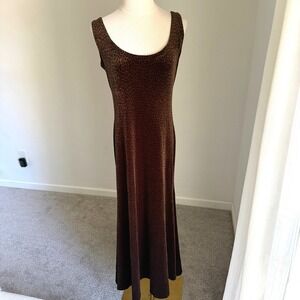 90s Minimalist Velvet Leopard Print Maxi Dress Medium Bruno Duluc Bias Cut Slip